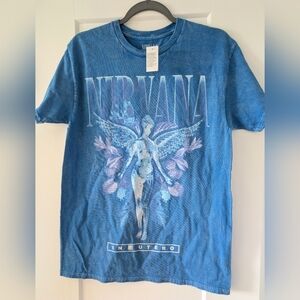 NWT Nirvana In Utero Graphic Tee Men's Size Medium In Blue 💙🌙